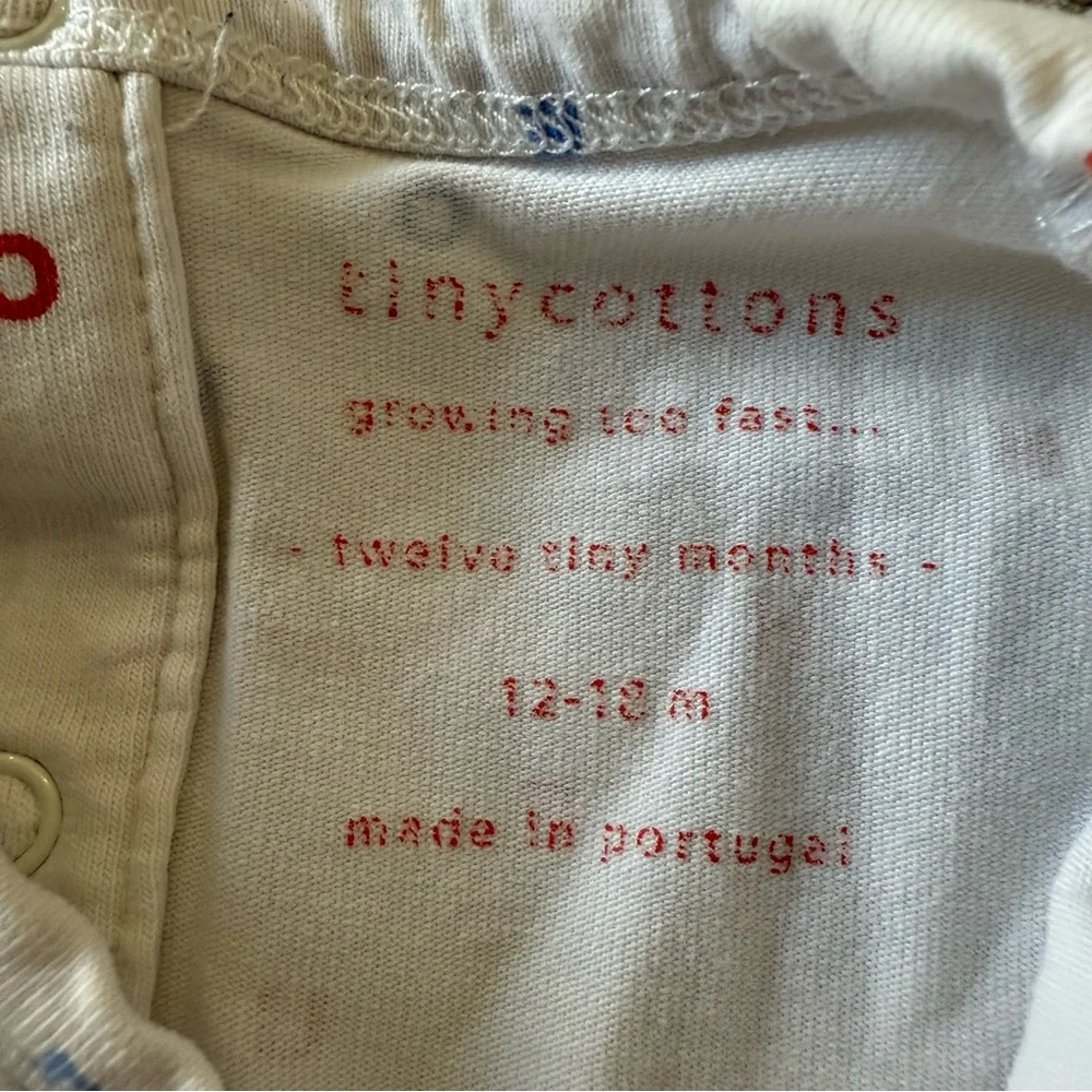 Tinycottons Pima Cotton Letter Print Short Sleeve‎ Bodysuit 12-18M